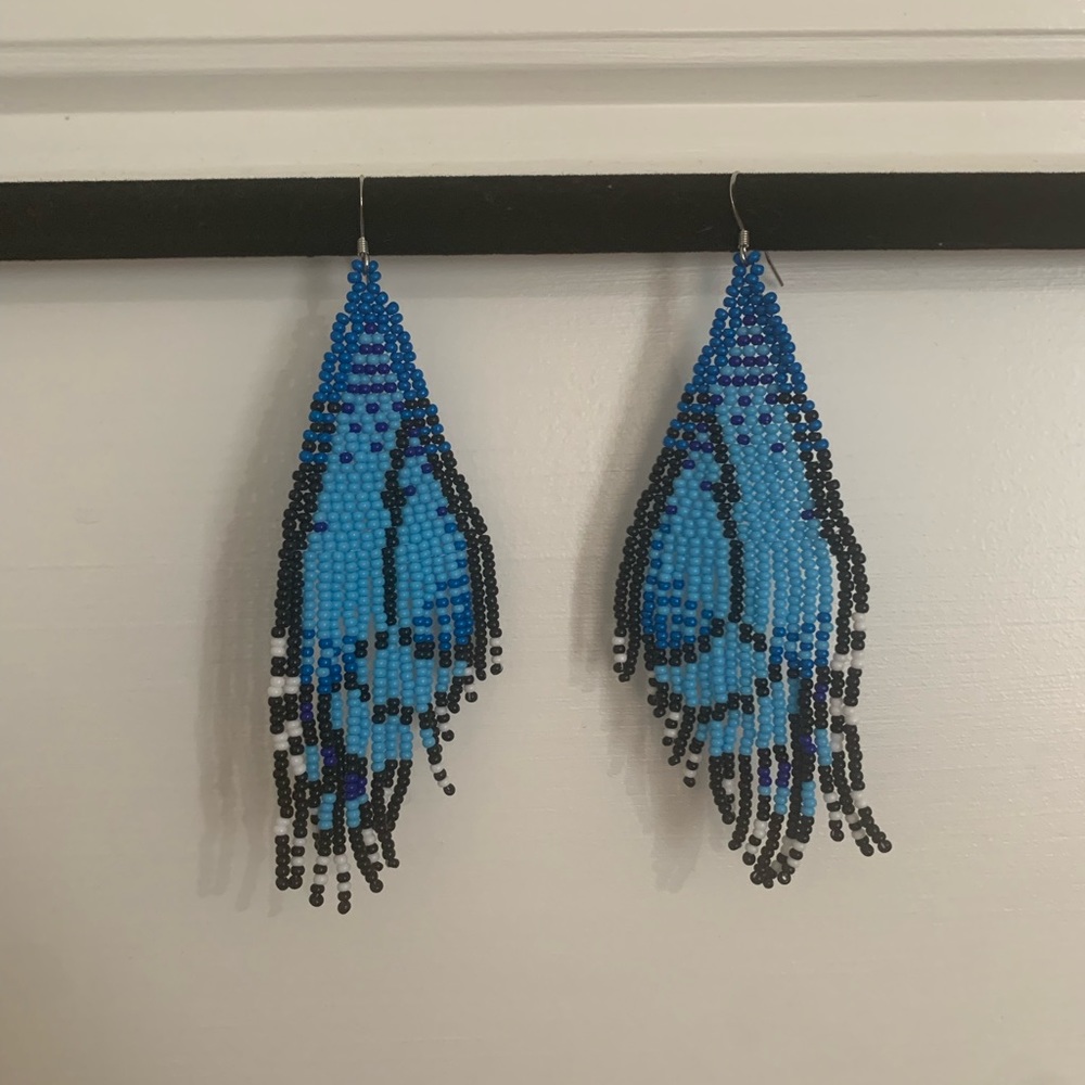Beaded monarch butterfly earnings, locally made
